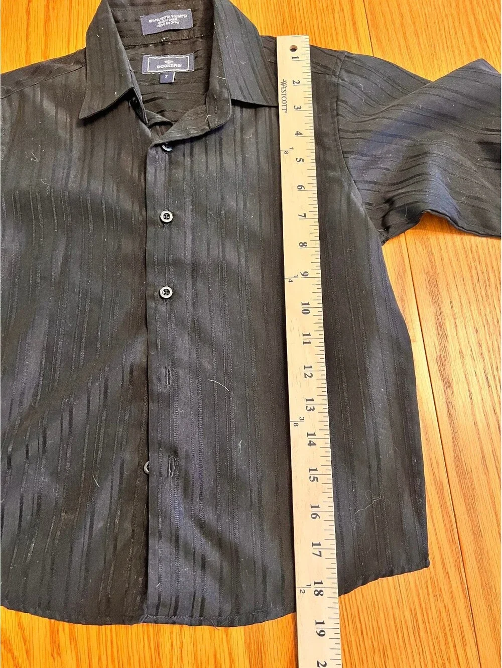 Dockers Black Textured Button-Up Shirt Boys Size 7
